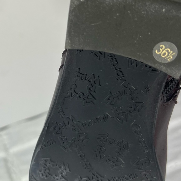 RON WHITE Tall Smooth Leather Boots 36.5/6 Size Zip Lace up Vibram Sole Oxblood - Picture 9 of 11